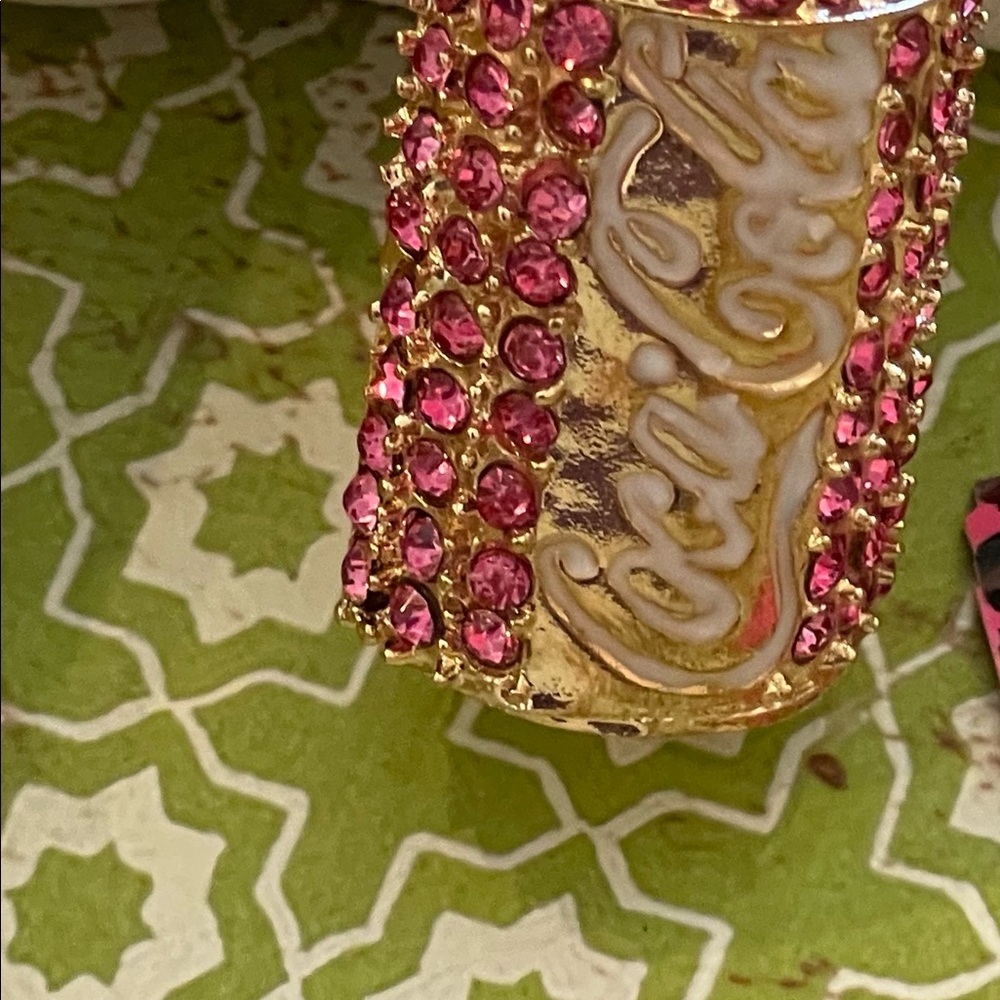 Betsey Johnson Coca-Cola Pendant Necklace | Pink Gold-Tone & Rhinestones | NEW - Picture 5 of 7